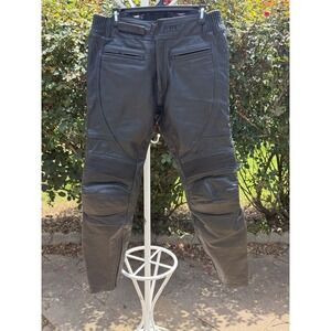 BILT Pants Black Leather Motorcycle Perforated CE Knee Armor Racing Men Size 32